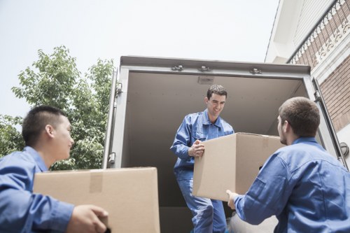 Man and van vehicle loading items for a Southlambeth move