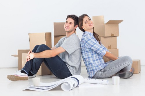 Student removal planning in South Lambeth with boxes and a moving van