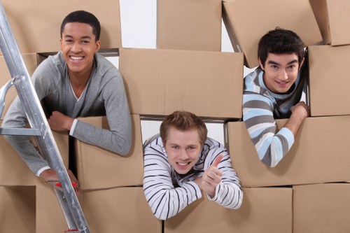 Packing boxes and furniture prepared for a local house removal