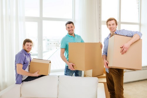 Removal van loading household items for a same day move near South Lambeth