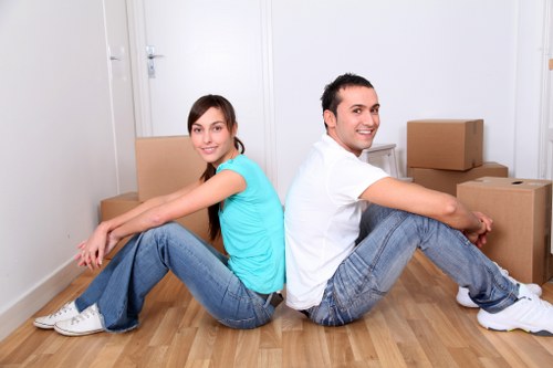 Packed household items ready for transport during a local South Lambeth relocation
