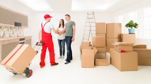 Furniture and boxes loaded into a moving van for a South Lambeth relocation